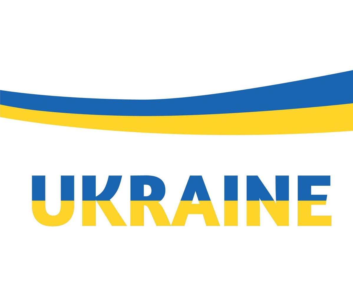 ruban de drapeau ukraine avec nom design vectoriel national europe