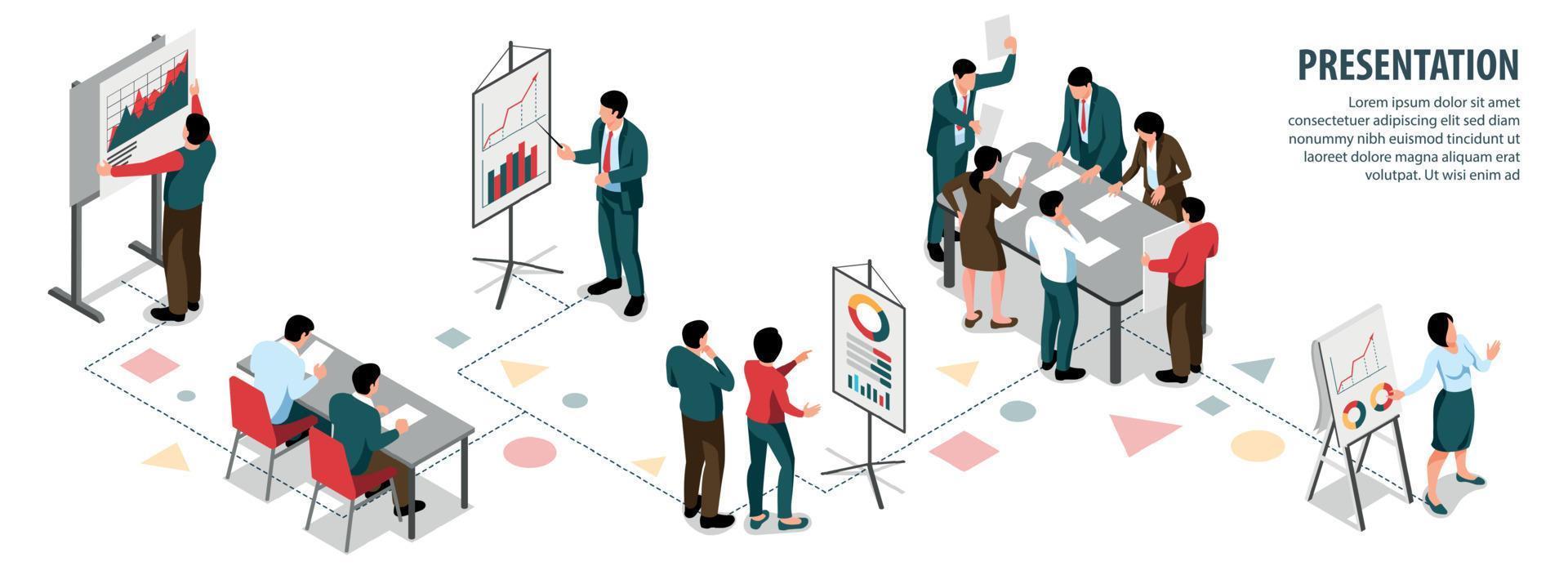 présentation infographie isométrique vecteur