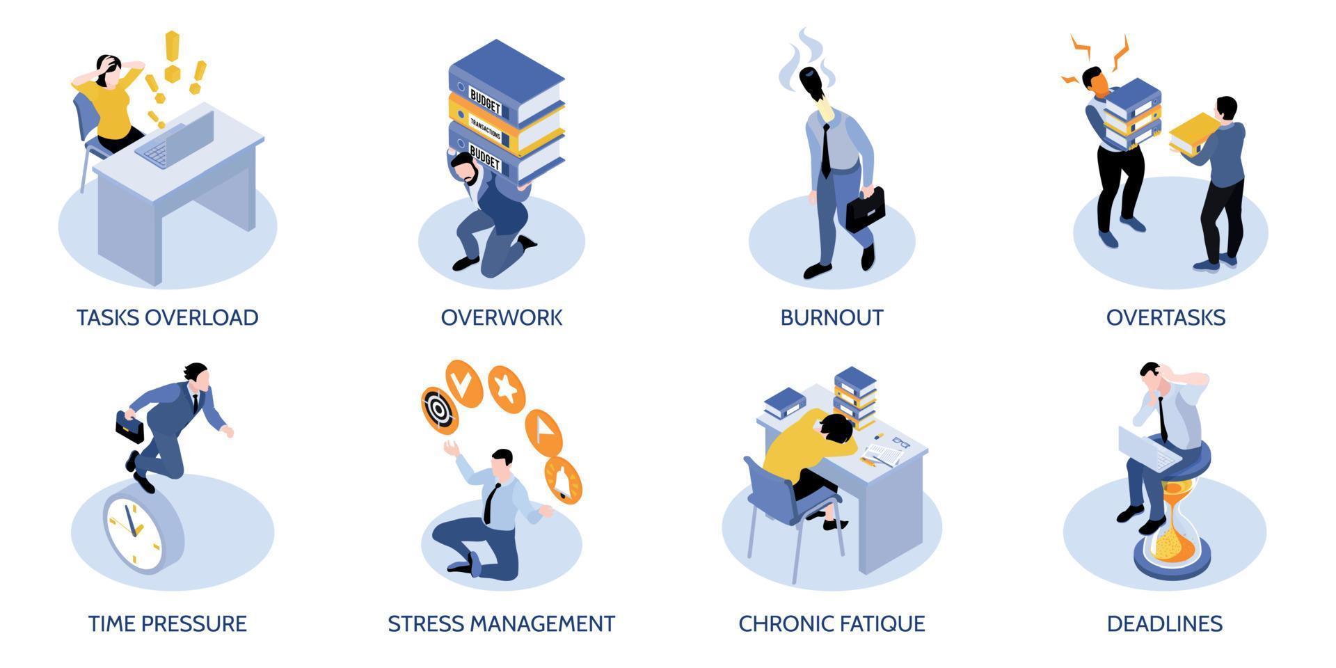 ensemble de compositions de stress professionnel vecteur