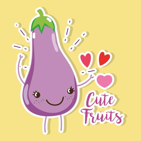 Dessins animés de fruits vecteur