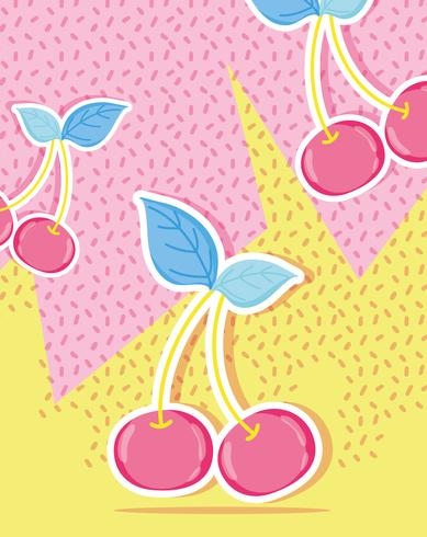 Cerises punchy pastel vecteur