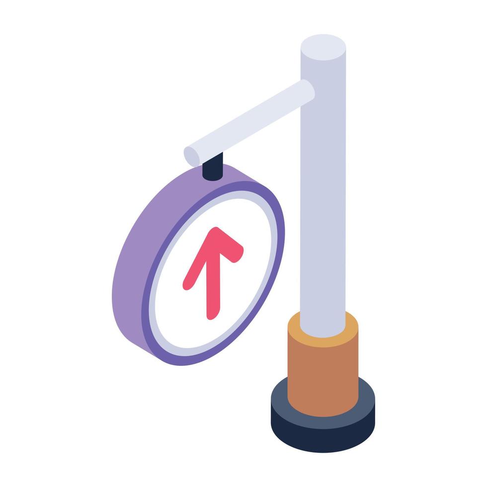 aller directement au panneau routier dans l'icône de style isométrique à la mode vecteur