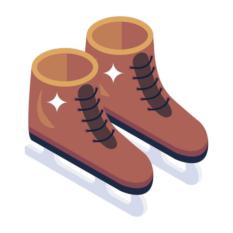 icône de chaussures de patins à glace de style isomérique vecteur