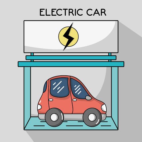 voiture électrique avec station de recharge vecteur