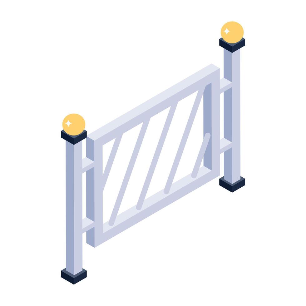 clôture moderne en icône modifiable isométrique vecteur