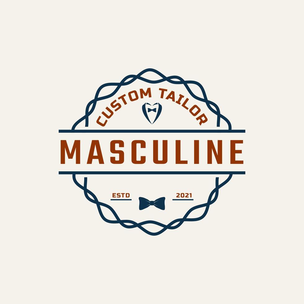 insigne d'étiquette rétro vintage classique pour vêtements vêtements gentleman et élément de modèle de conception d'emblème de logo masculin vecteur