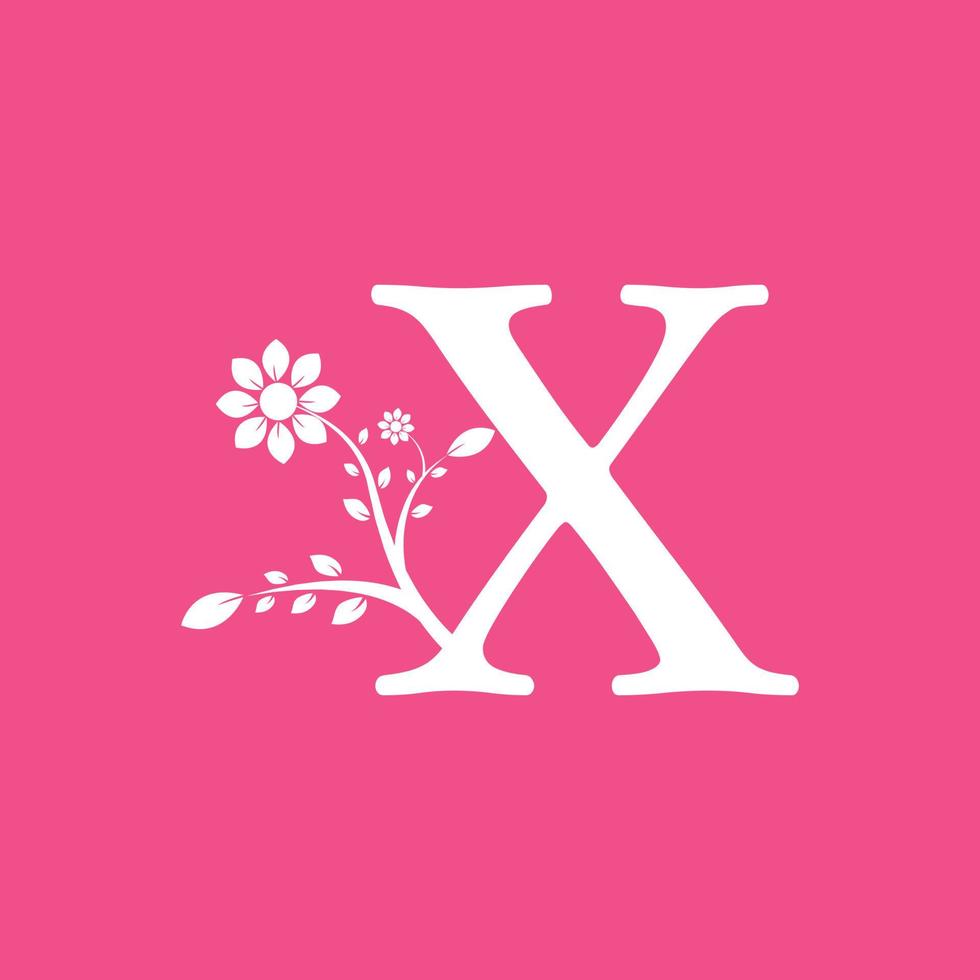 lettre x fleur de logogramme fantaisie liée. utilisable pour les logos d'entreprise et de nature. vecteur