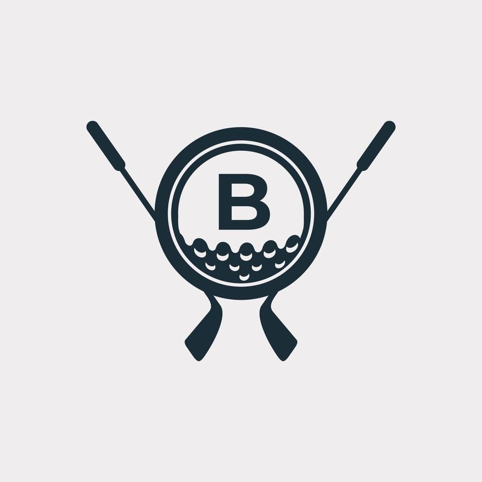 logo de sport de golf. lettre b pour le modèle de vecteur de conception de logo de golf. vecteur eps10