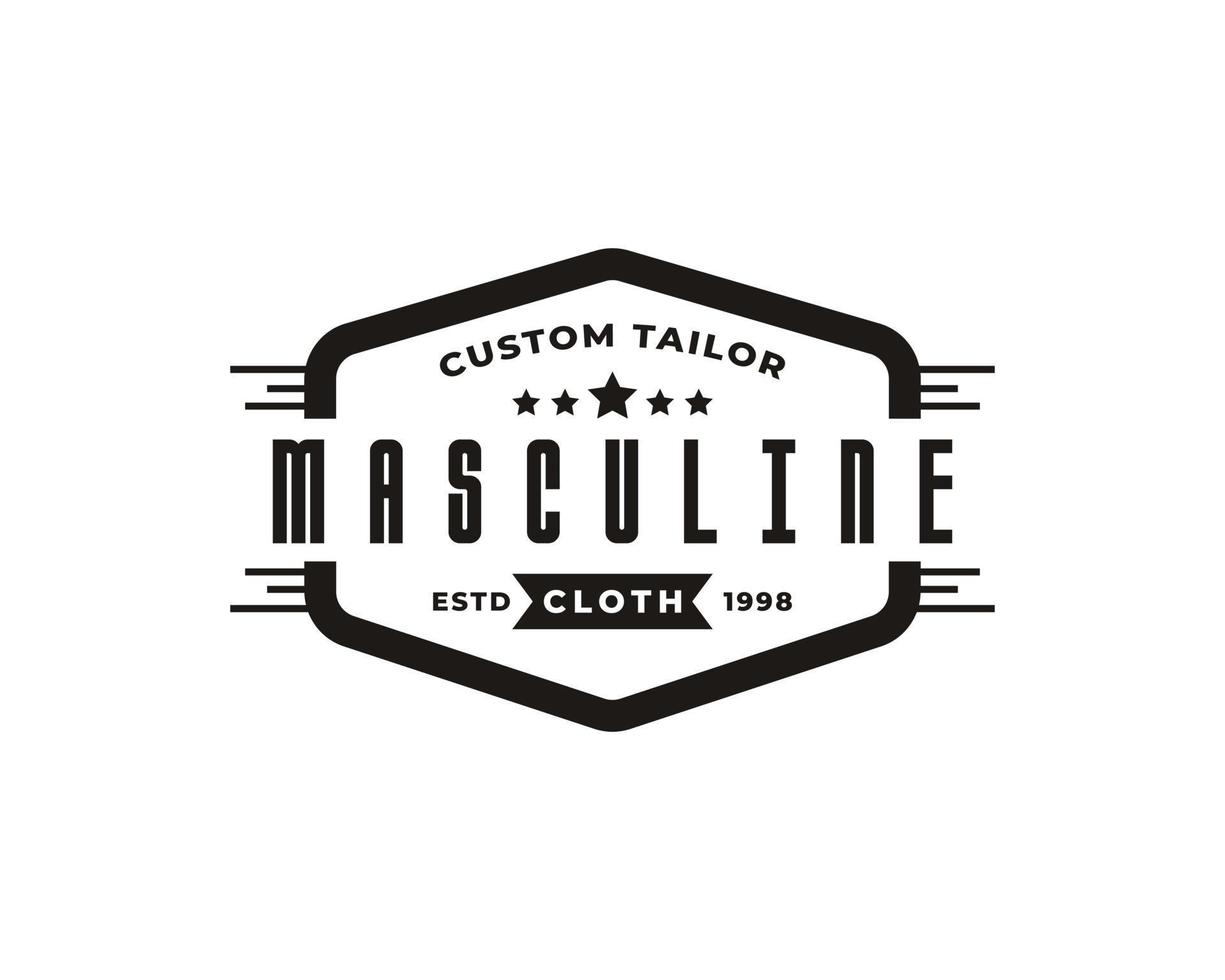 insigne d'étiquette rétro vintage classique pour vêtements vêtements gentleman et élément de modèle de conception d'emblème de logo masculin vecteur