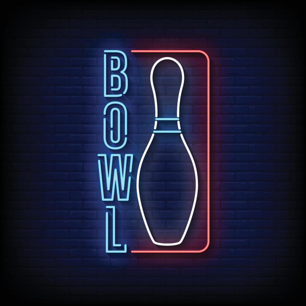 vecteur de texte de style bowling néons