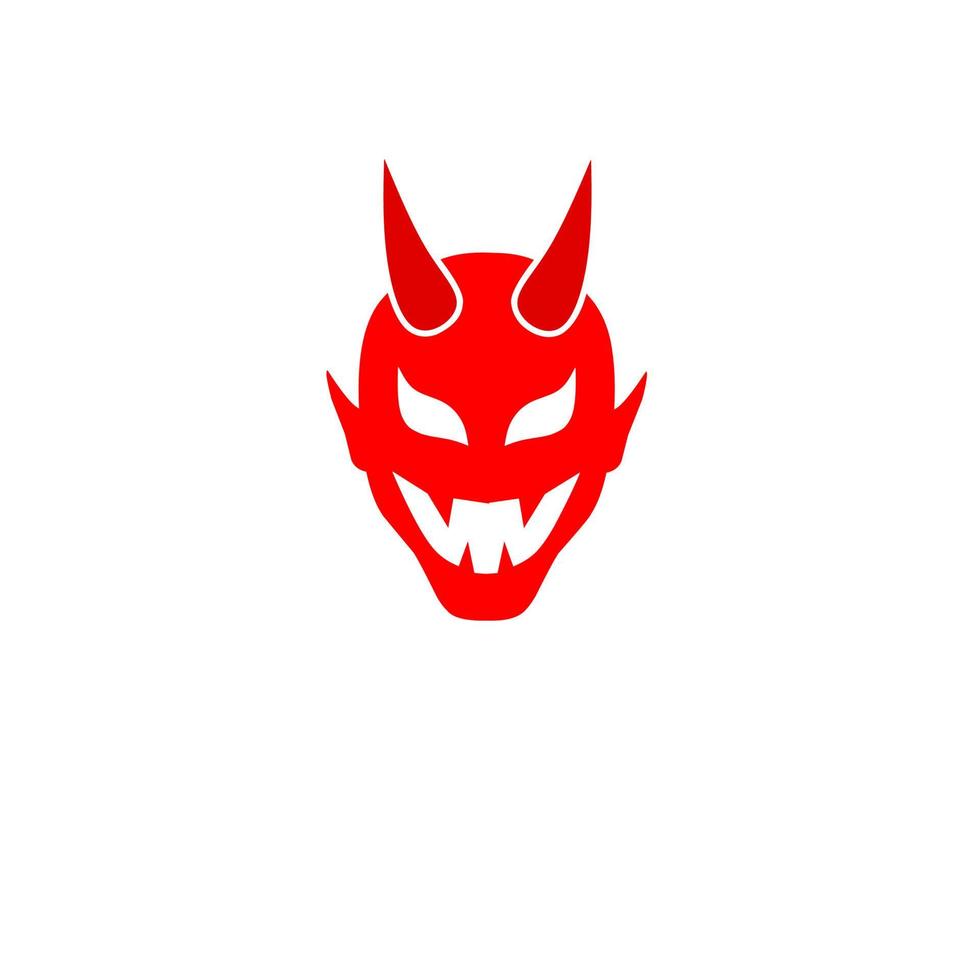 modèle logo visage diable vecteur