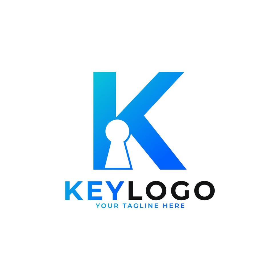 icône du logo de la lettre initiale k trou de serrure. logo protection symbole vecteur création de logo