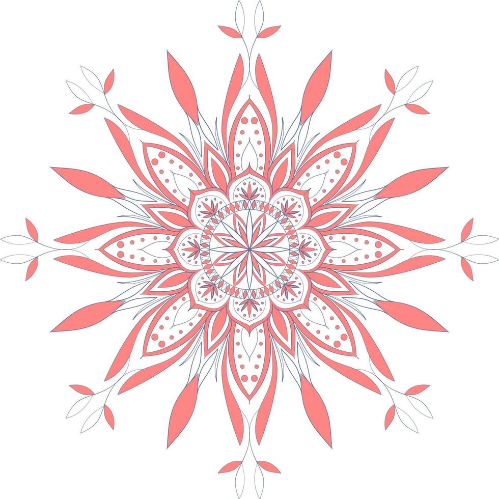 mandala scintillant dans les couleurs bleu et rose. illustration vectoriellev vecteur