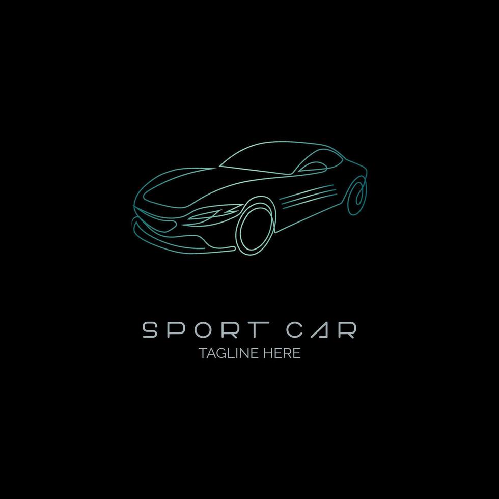 modèle de conception de logo monogramme de style de ligne de voiture de sport pour la marque ou l'entreprise et autre vecteur
