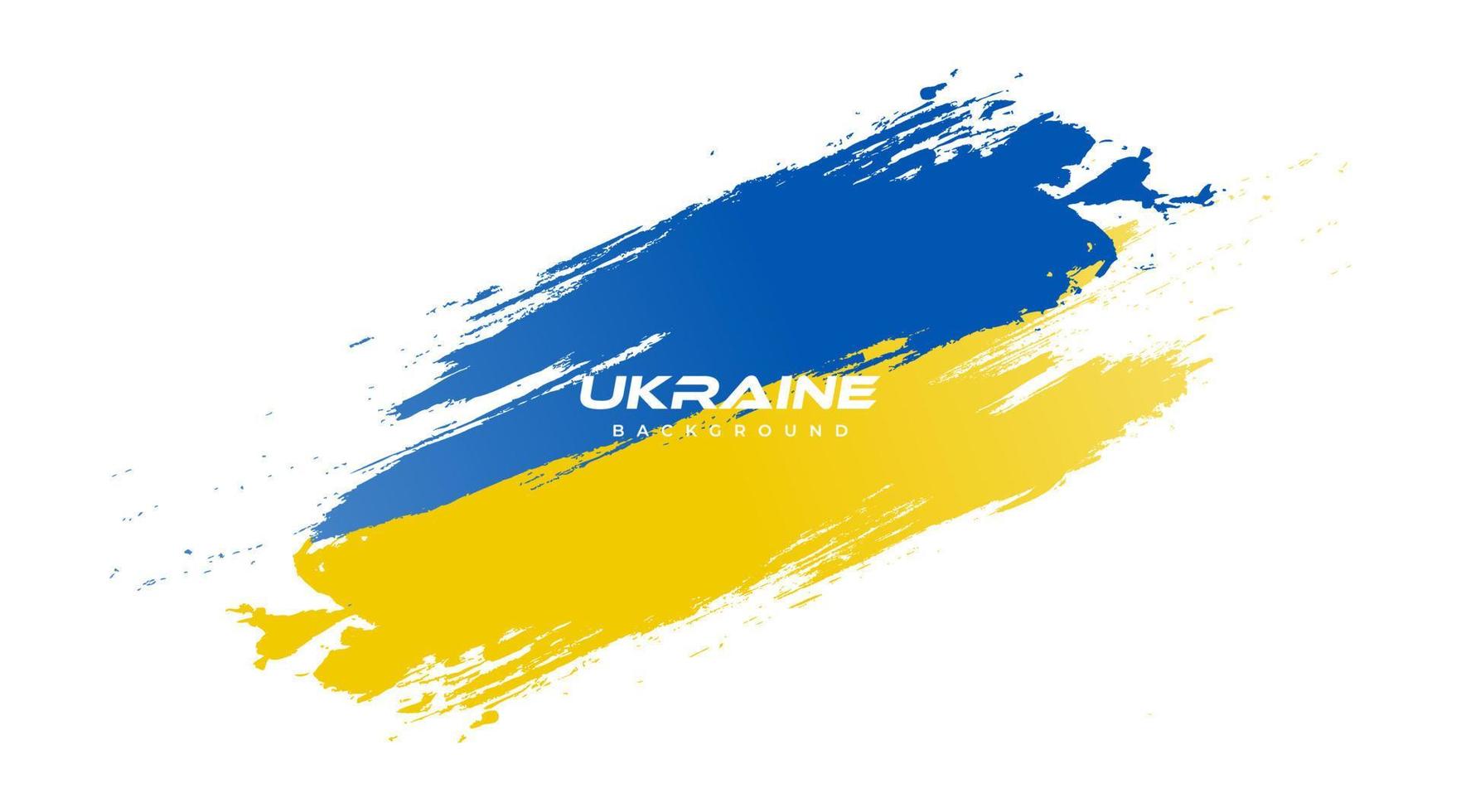 drapeau de l'ukraine avec concept de brosse. drapeau de l'ukraine dans le style grunge. priez pour l'Ukraine. pinceau peint à la main drapeau du pays ukraine vecteur