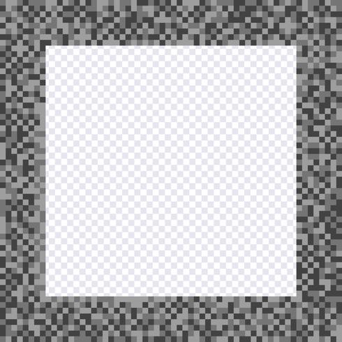 Cadre pixel monochrome, bordures vecteur