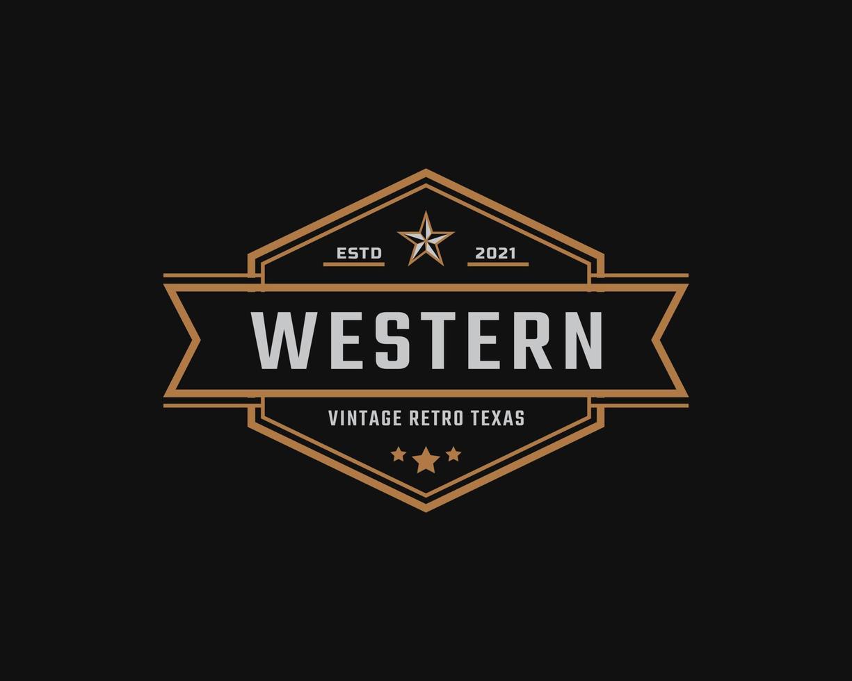 insigne d'étiquette rétro vintage classique pour l'inspiration de conception de logo du pays de l'ouest du texas vecteur