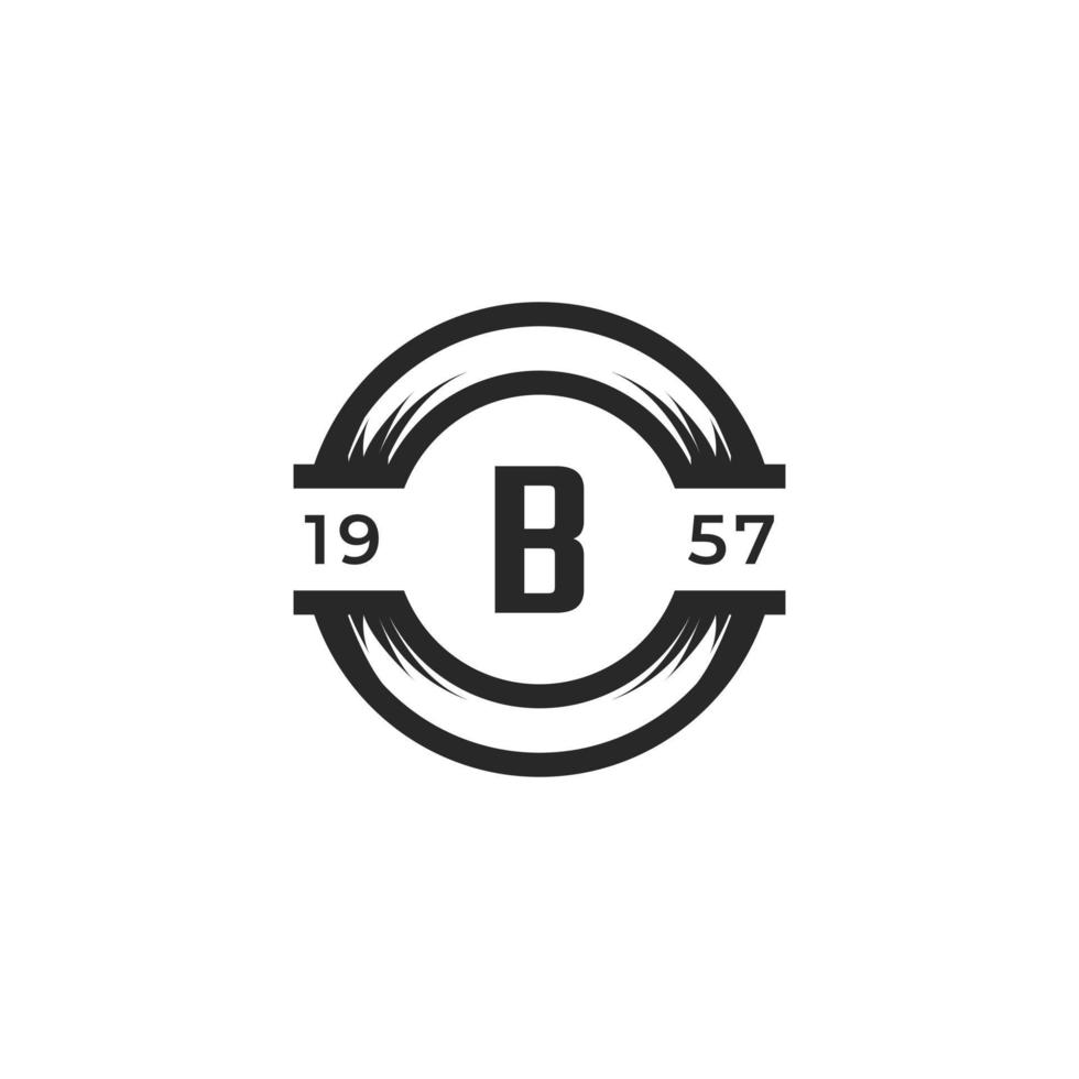 Élément de modèle de conception de logo lettre b insigne vintage. adapté à l'identité, à l'étiquette, au badge, au café, au vecteur d'icône d'hôtel