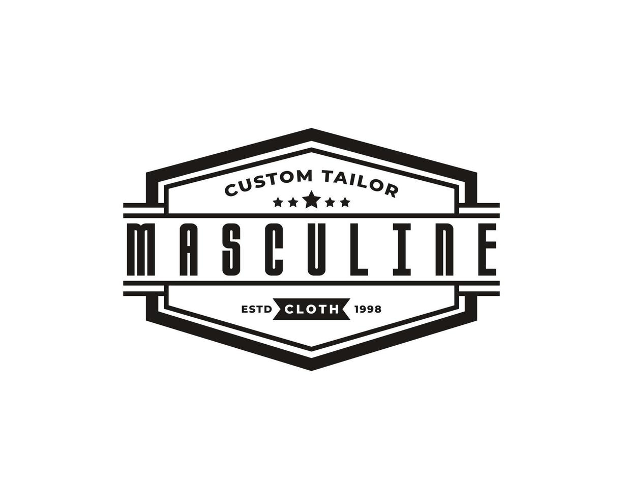 insigne d'étiquette rétro vintage classique pour vêtements vêtements gentleman et élément de modèle de conception d'emblème de logo masculin vecteur