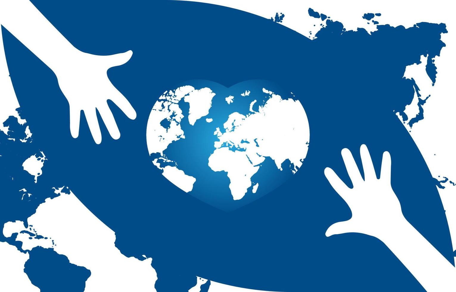 illustration à plat de la journée mondiale de l'aide humanitaire avec modèle de globe, conception adaptée aux affiches, arrière-plans, cartes de voeux, thème de la journée mondiale de l'aide humanitaire vecteur