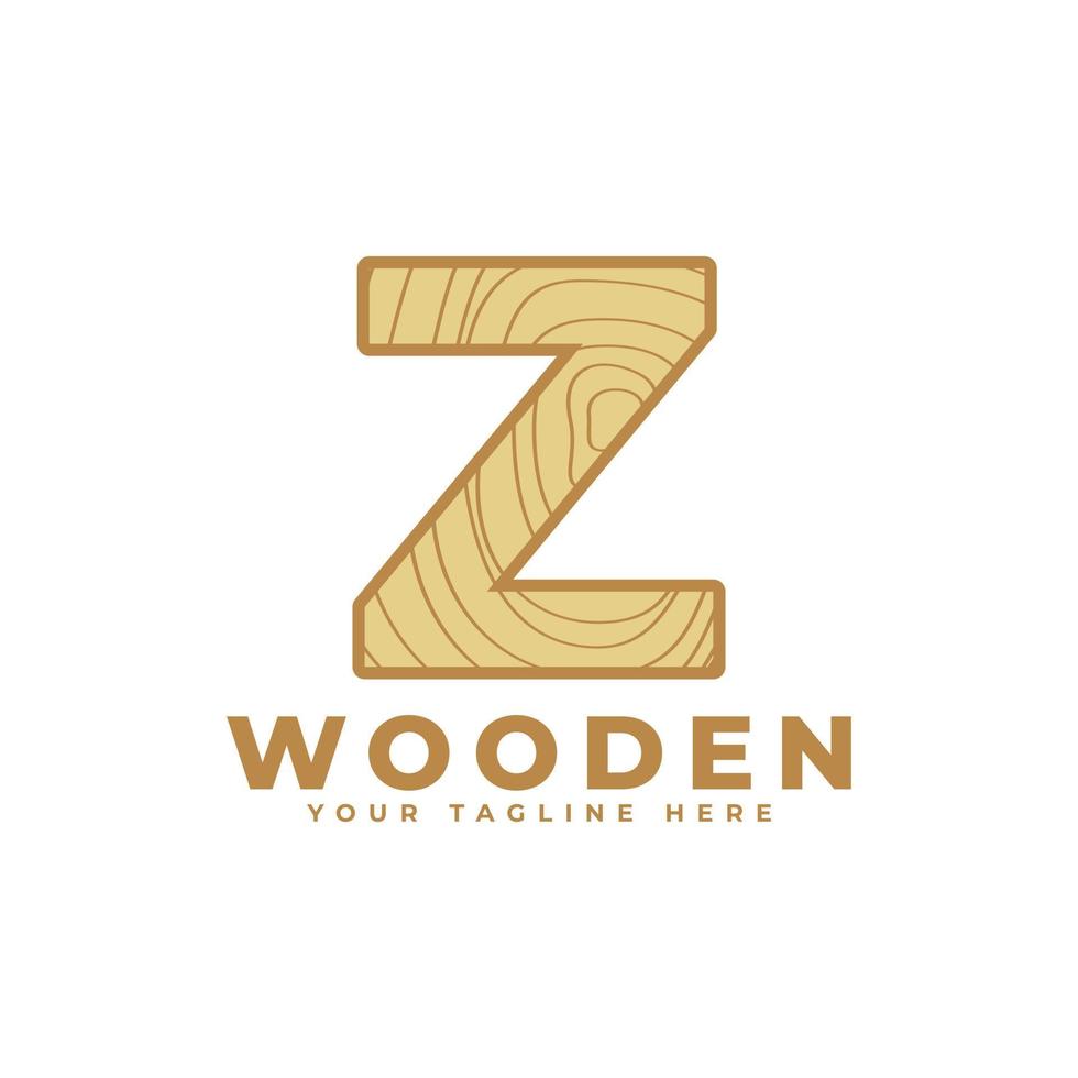 lettre z avec logo de texture en bois. utilisable pour les logos d'entreprise, d'architecture, d'immobilier, de construction et de construction vecteur
