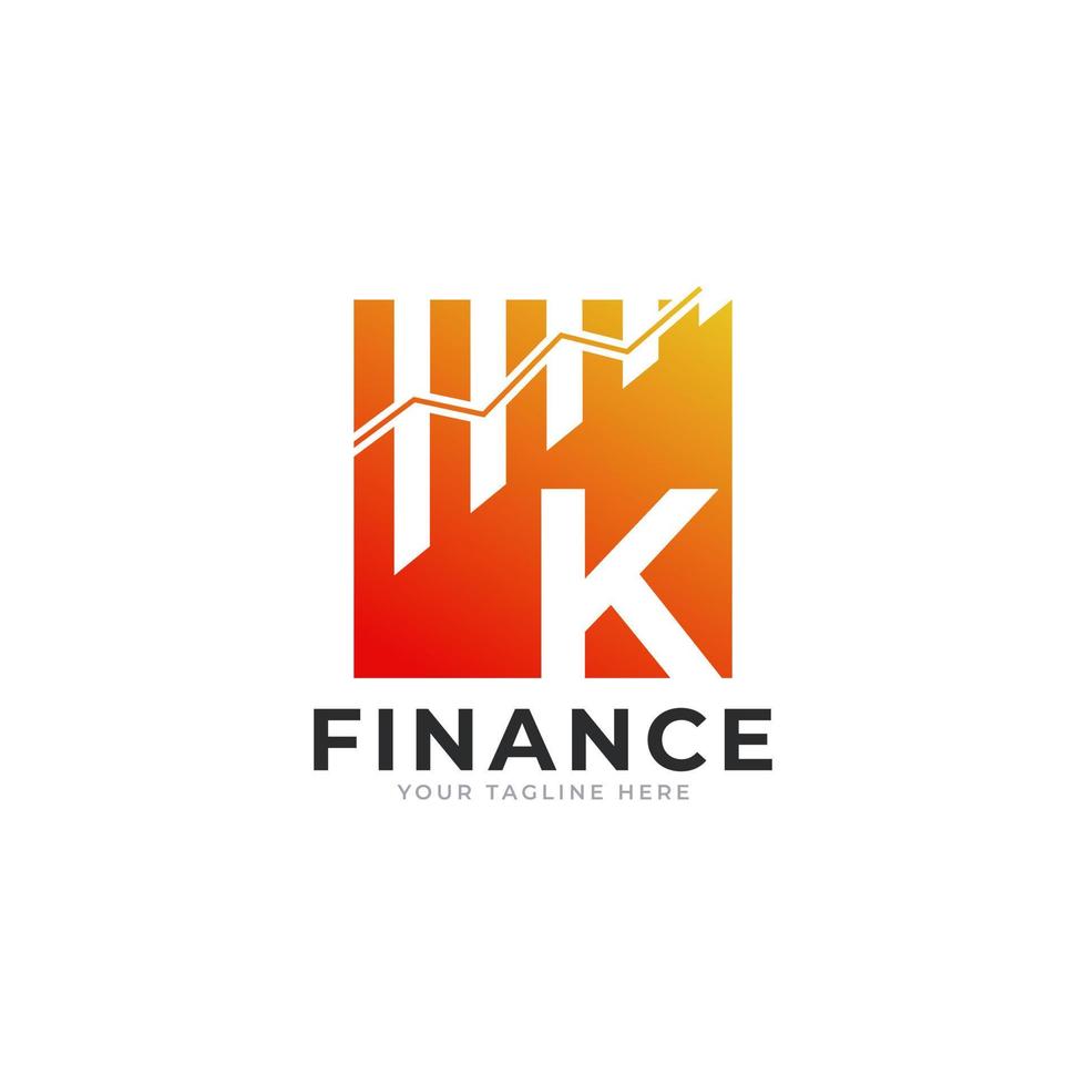 lettre initiale k graphique bar finance logo design inspiration vecteur