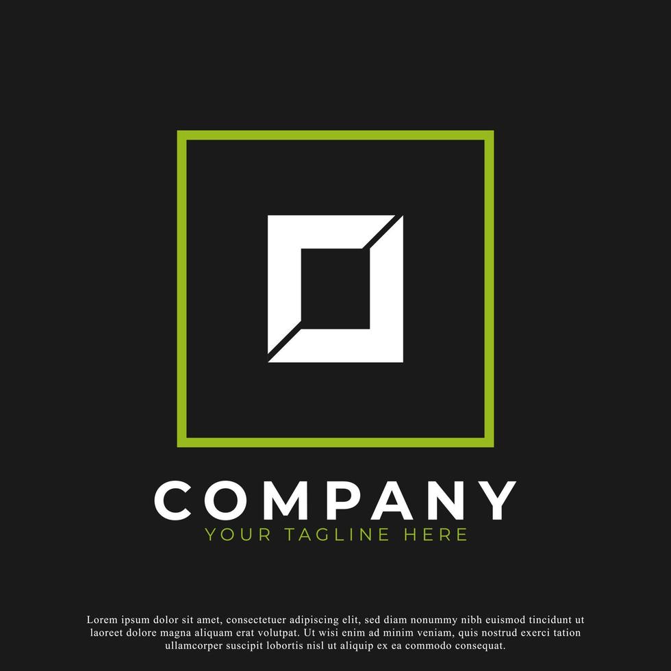 simple lettre o à l'intérieur du logo moderne carré. utilisable pour les logos d'entreprise et de marque. vecteur