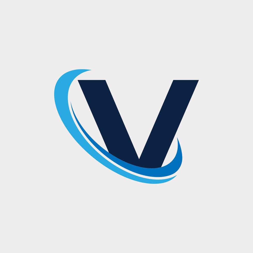 lettre initiale v élément de modèle de conception de logo tech. vecteur eps10