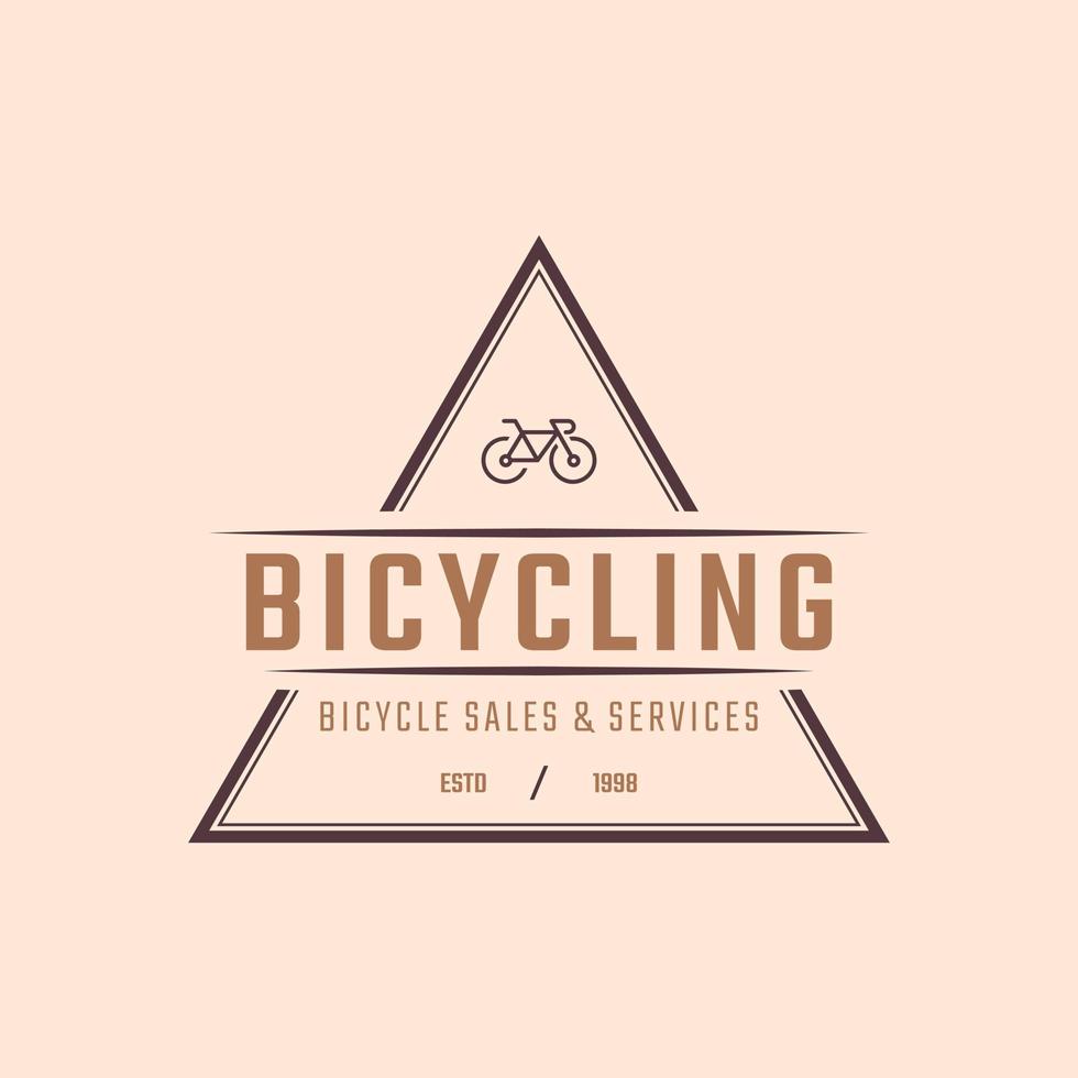 insigne emblème vintage logo de magasin de réparation et de services de vélos en illustration vectorielle de style rétro vecteur