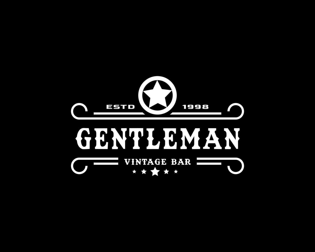 badge d'étiquette rétro vintage classique créatif pour l'inspiration de conception de logo de vêtements en tissu gentleman vecteur