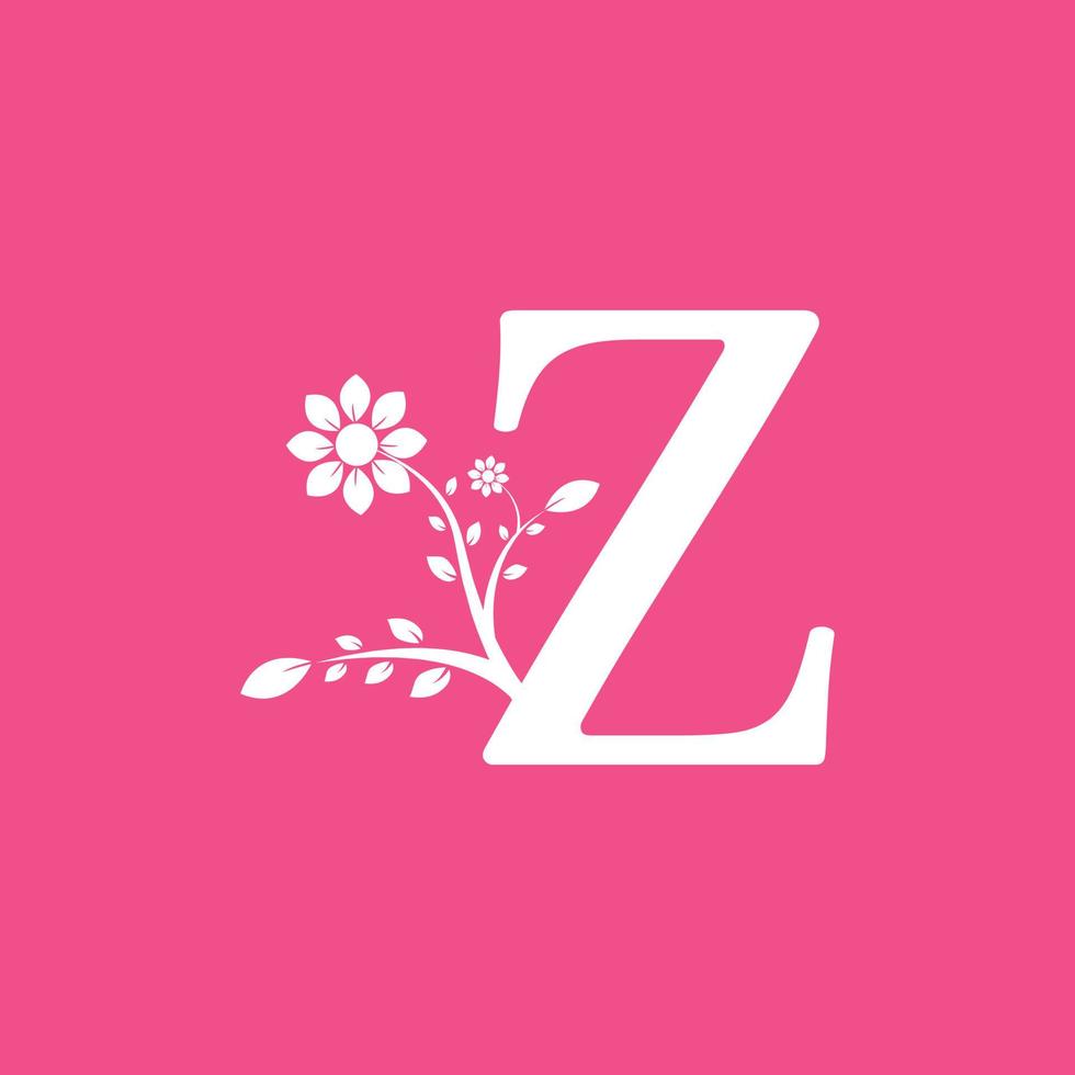 lettre z liée fleur de logogramme fantaisie. utilisable pour les logos d'entreprise et de nature. vecteur