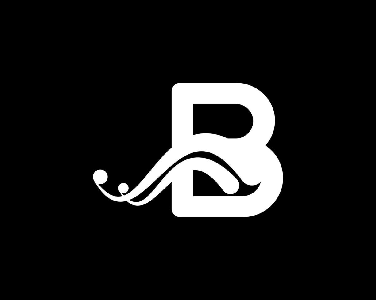 logo de la lettre b de la société avec icône liquide créative swoosh en couleur noire, élément de modèle vectoriel