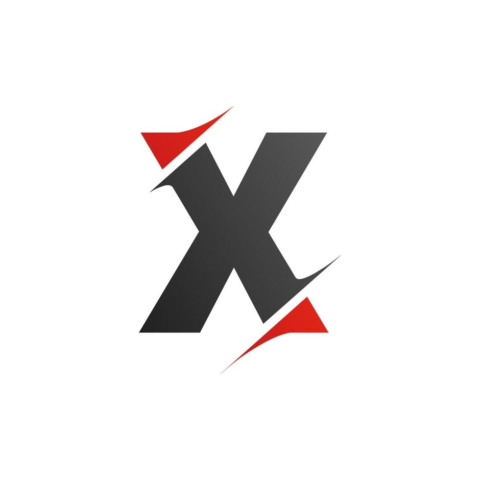 lettre initiale x logo de style tranche. conception de modèle vecteur
