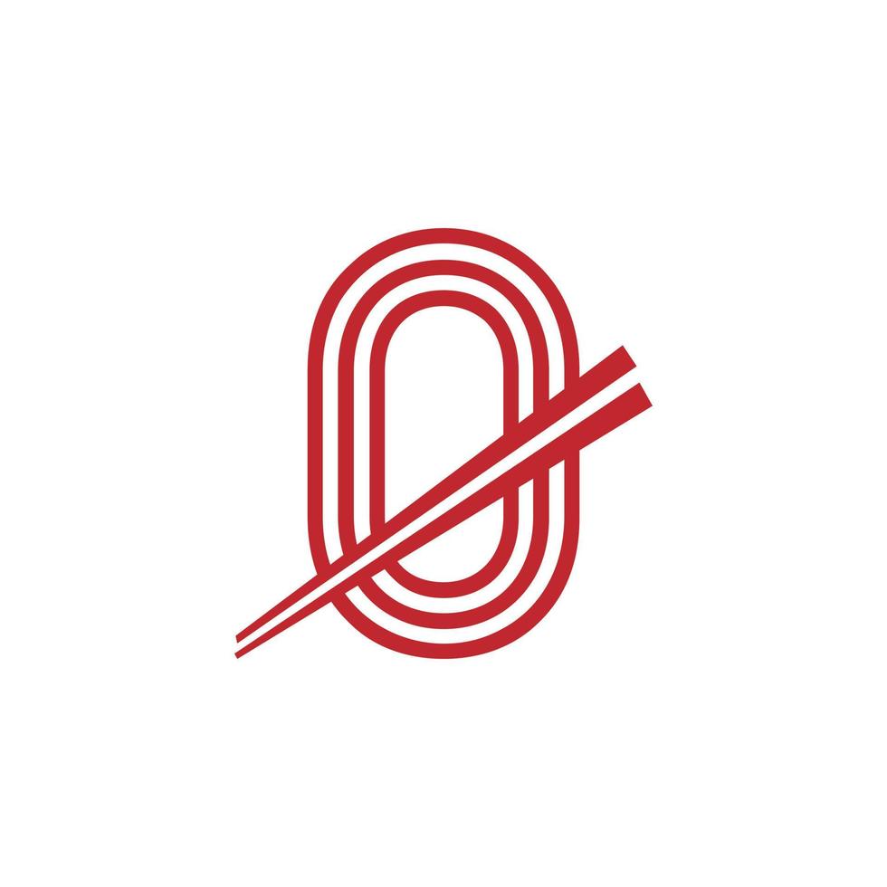 lettre o nouilles japonaises symbole du logo vectoriel. adapté à l'inspiration du logo des restaurants japonais. vecteur