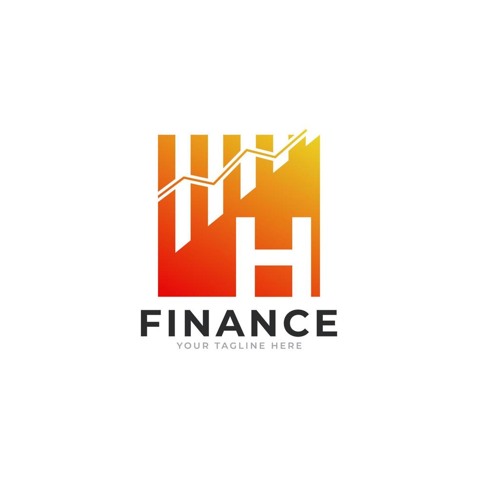 lettre initiale h graphique bar finance logo design inspiration vecteur