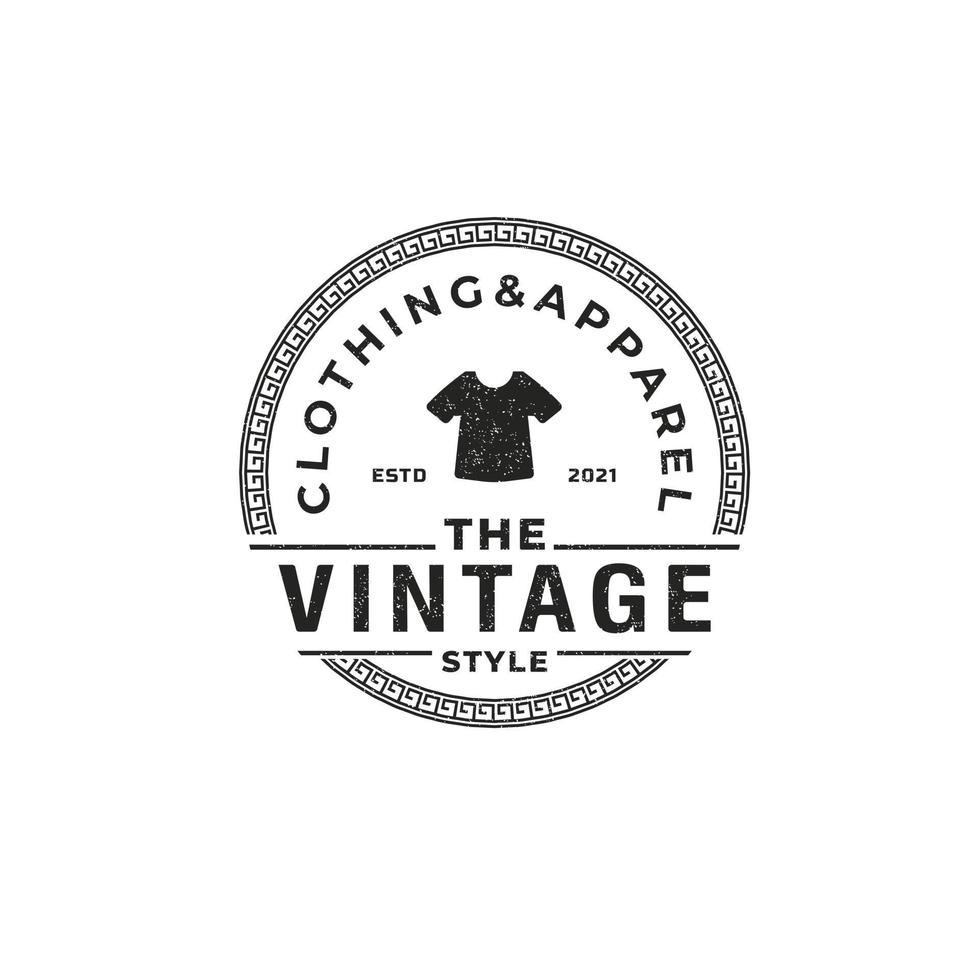 insigne d'étiquette rétro vintage classique pour élément de modèle de conception d'emblème de logo de cercle de vêtements vecteur