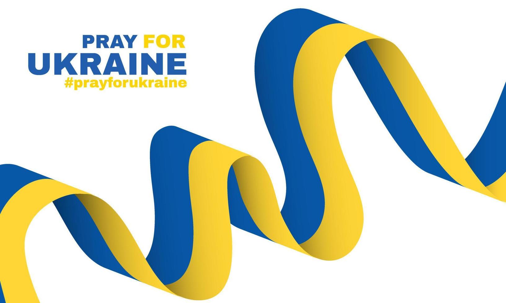 vecteur 3d réaliste prier ukraine drapeau priant concept sur fond blanc