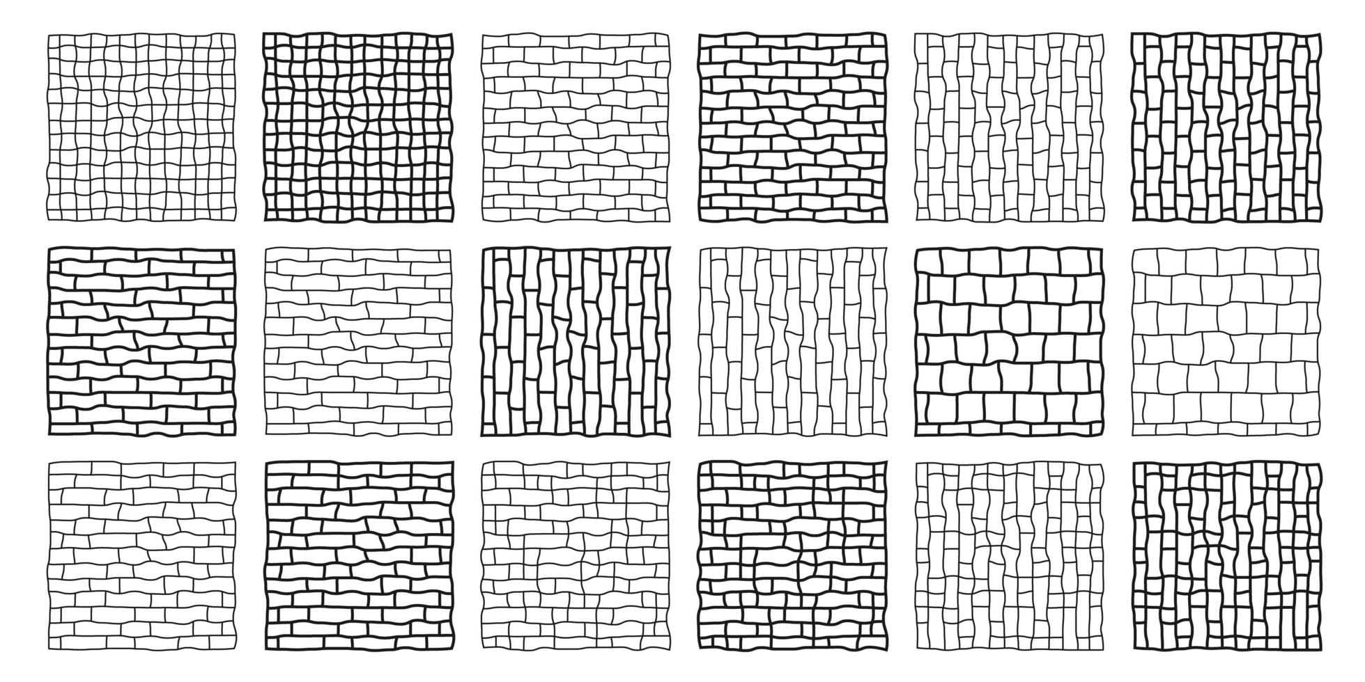 blocs à carreaux de différentes tailles et styles. briques et tuiles. vecteur