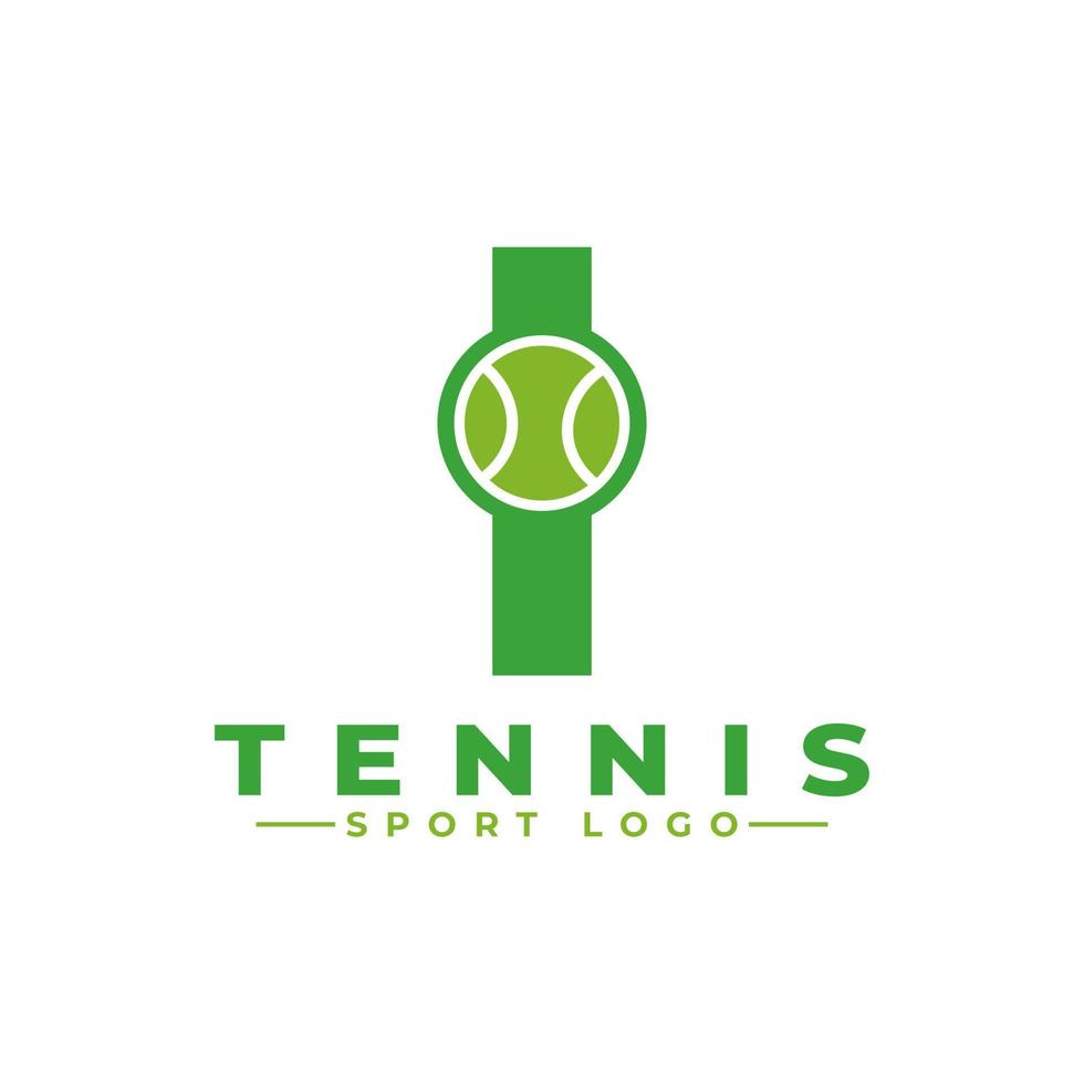 lettre i avec création de logo de tennis. éléments de modèle de conception de vecteur pour l'équipe sportive ou l'identité d'entreprise.