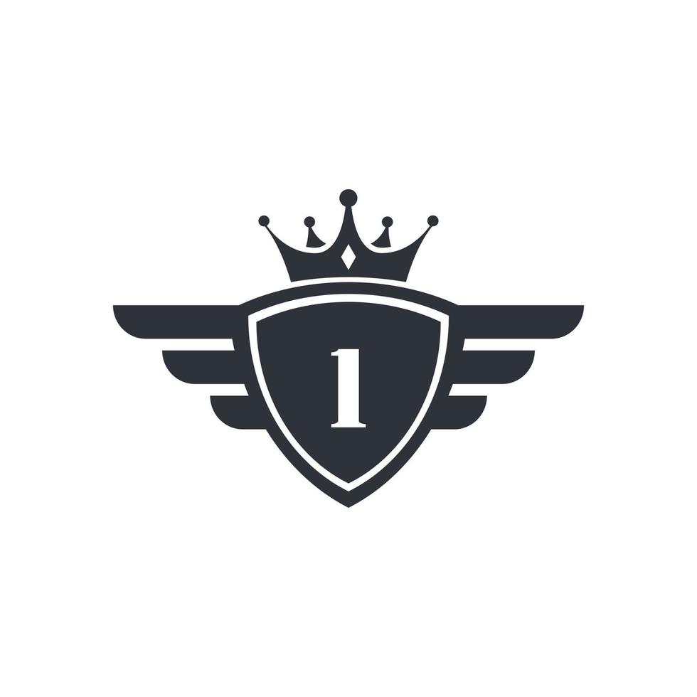 numéro 1 royal sport victoire emblème logo design inspiration vecteur