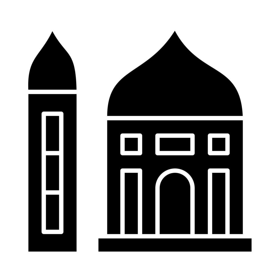 icône de la mosquée adaptée aux moments islamiques du ramadan vecteur