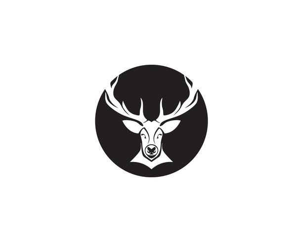 Tête de cerf logo vectoriel noir