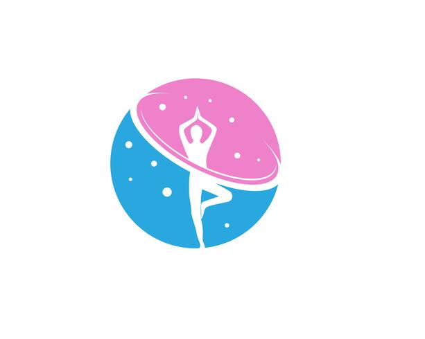 Modèle de vecteur de yoga santé logo