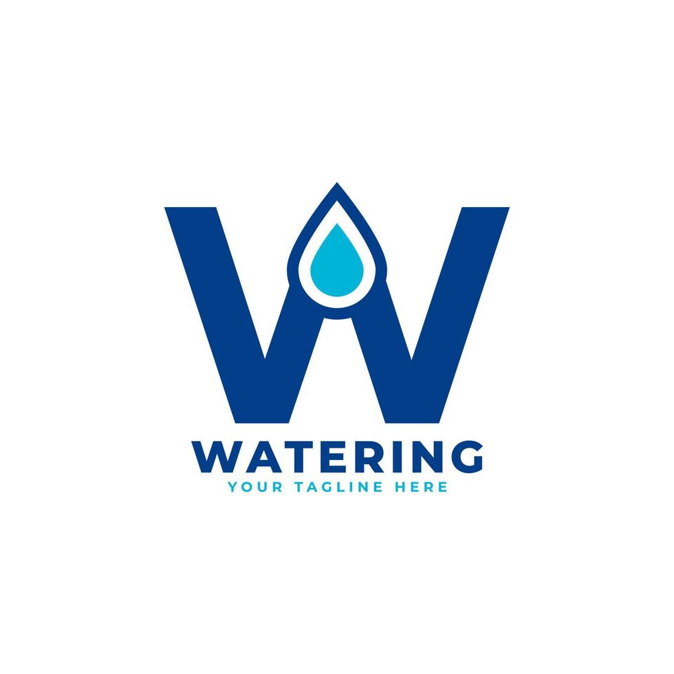 lettre de goutte d'eau w logo initial. utilisable pour la nature et les logos de marque. Élément de modèle d'idées de conception de logo vectoriel plat