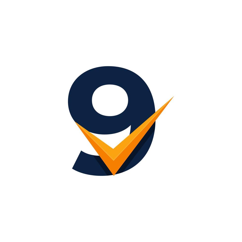 logo approuvé. modèle de conception de logo de chèque numéro 9. vecteur eps10