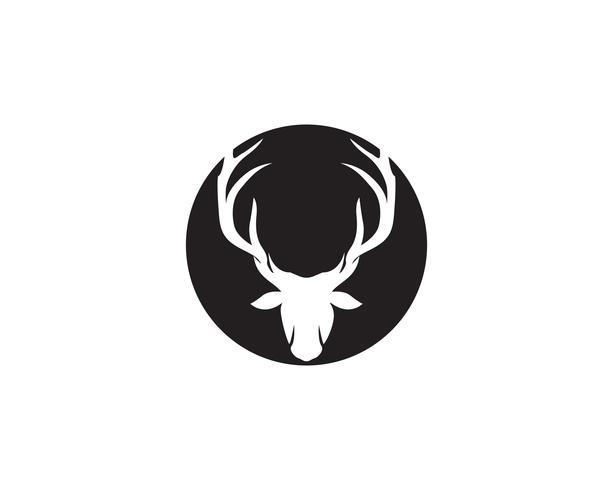 Tête de cerf logo vectoriel noir