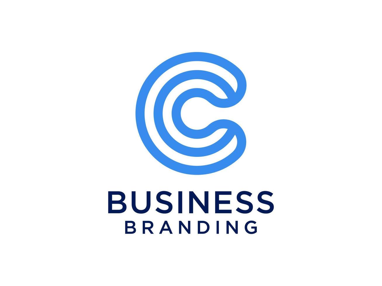 logo abstrait de la lettre initiale c. style origami de forme géométrique bleu isolé sur fond blanc. utilisable pour les logos d'entreprise et de marque. élément de modèle de conception de logo vectoriel plat.