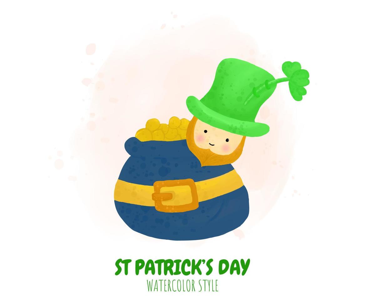 lutin de personnage de dessin animé saint patrick day en illustration de dessin animé vecteur