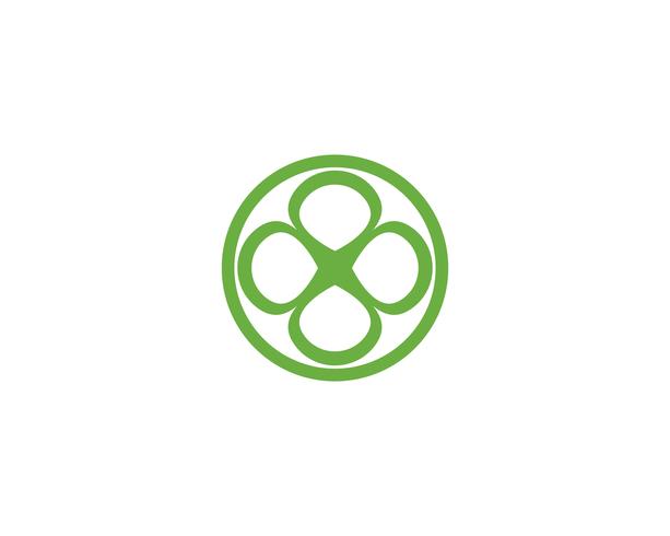 Modèle de logo Green Clover Leaf vecteur