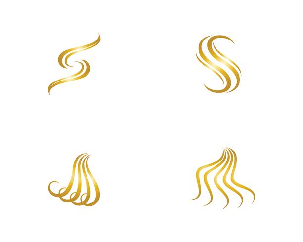 Illustrations de modèle de cheveux vague logo vectoriel ion